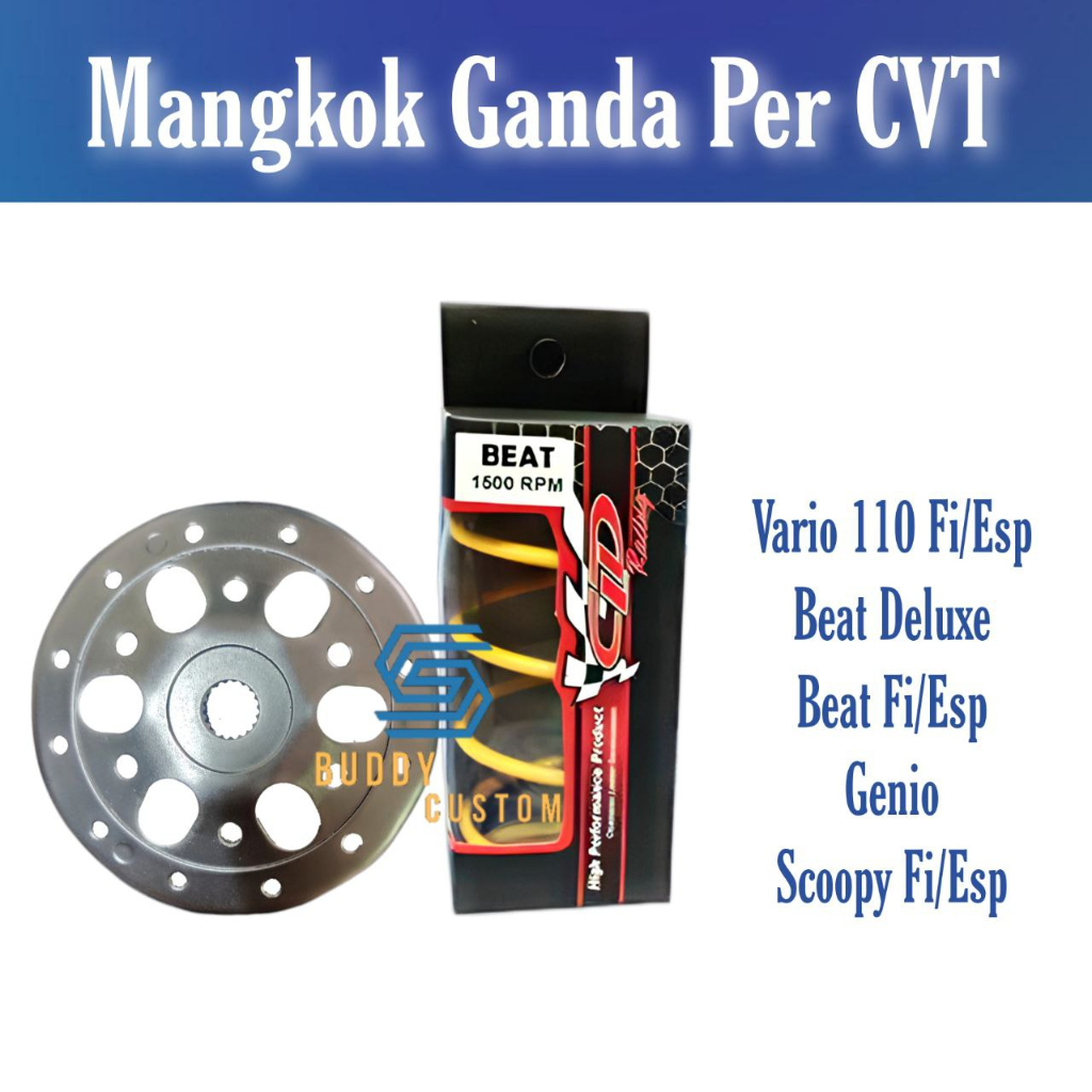 Mangkok Kampas Ganda Per CVT Beat Fi/Esp Scoopy Fi/EspVario 110 Fi/Esp - Mangkok Ganda Per CVT Beat 