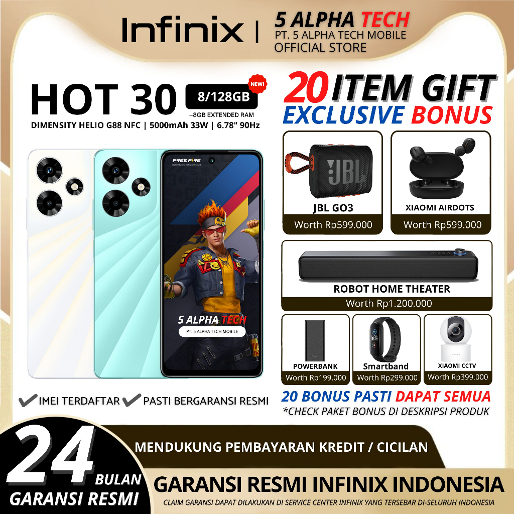 INFINIX HOT 30 | INFINIX HOT 30i 16/256GB (8GB + 8GB EXTENDED RAM) GARANSI RESMI INFINIX