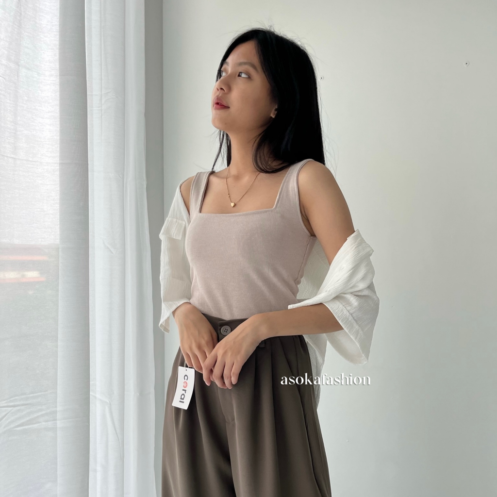 ASOKA Jane Top 290 - Basic Crop Tanktop Knit - Atasan Wanita Polos