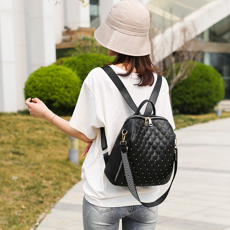 Tahan air Ransel Wanita impor Multifungsi Backpack bisa selempang bahu tas Ransel  rivet women bags kualitas bagus beg perempuan PU Leather Cewek Wanita Bag 541