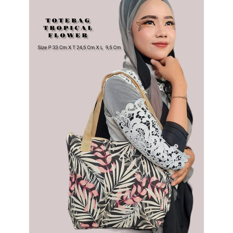 TOTEBAG TROPICAL FLOWER