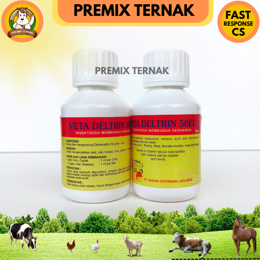 VETA DELTRIN 100 Ml - Obat pembasmi lalat dan larva lalat serta serangga lainnya - Obat Caplak kutu pinjal dan lalat