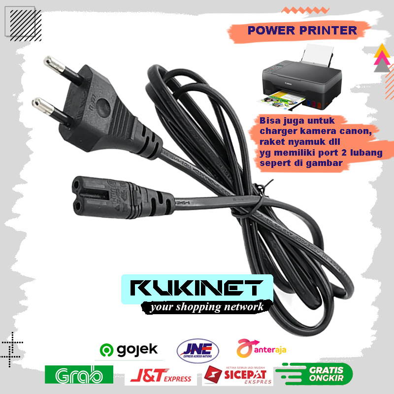 PAKET Kabel USB Printer + Kabel Power Universal Siap Pasang