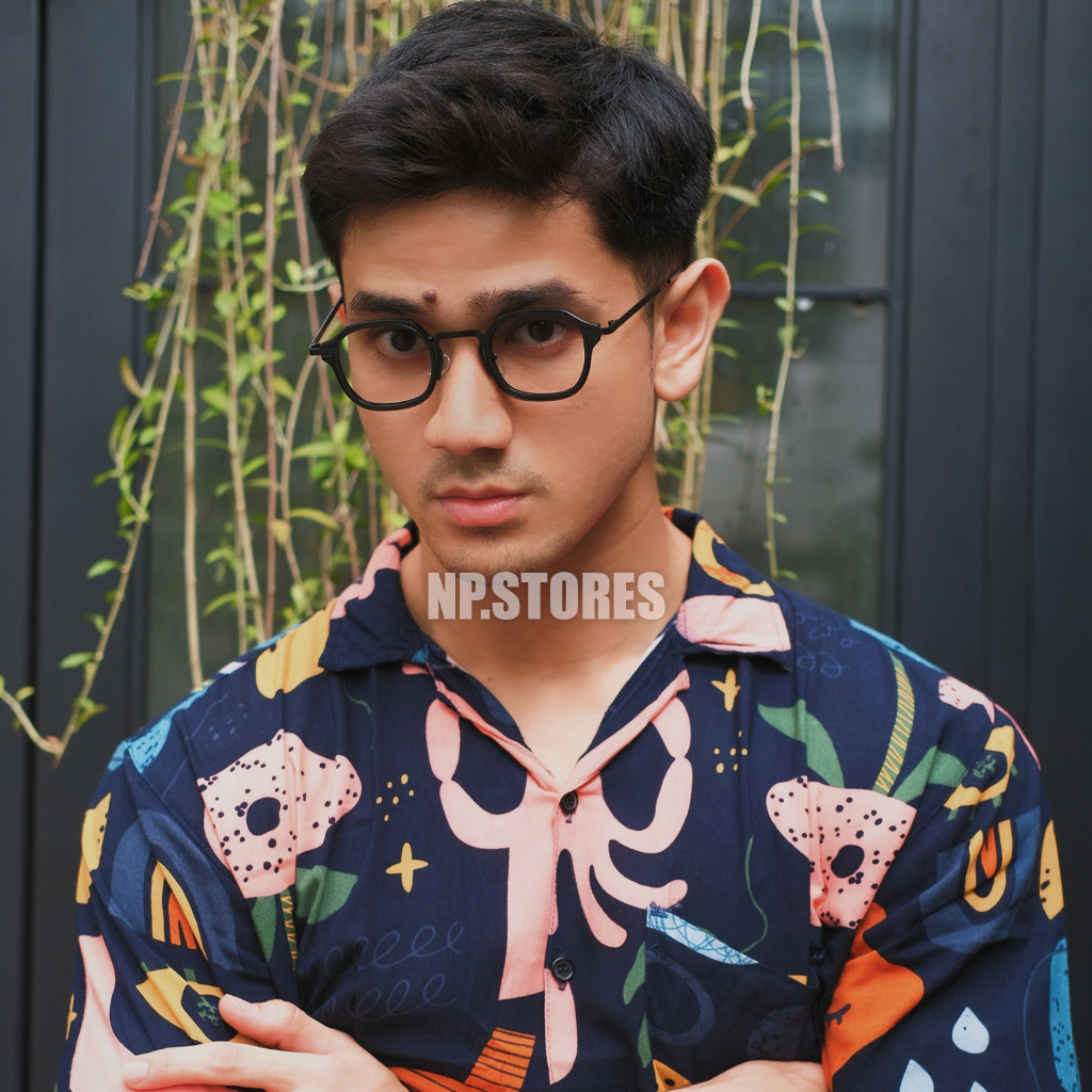 Frame Kacamata Hitam Desain Unik Futuristic Retro Untuk Pria Cowok Desain Model Keren Stylish Terbar