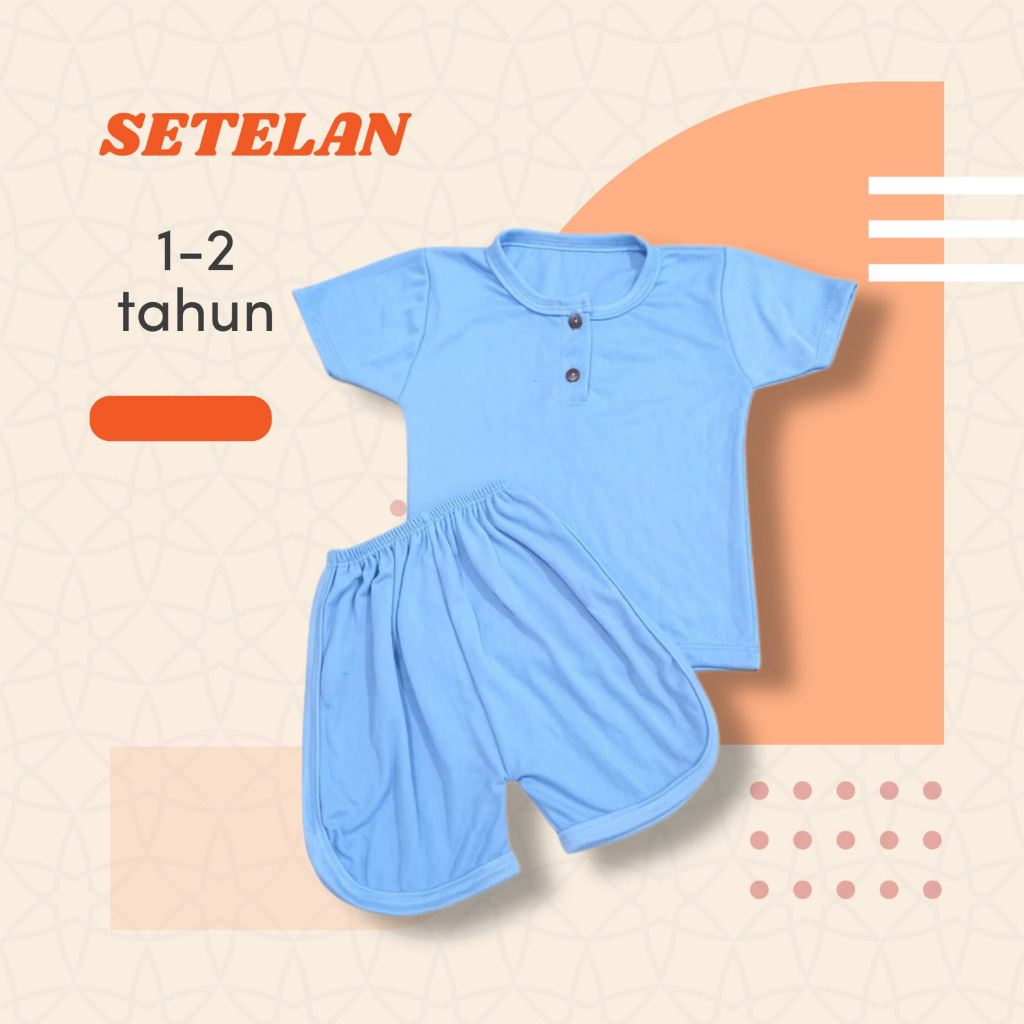 Setelan Oblong Pendek Kaos Wangky Anak Bayi 1-2 tahun