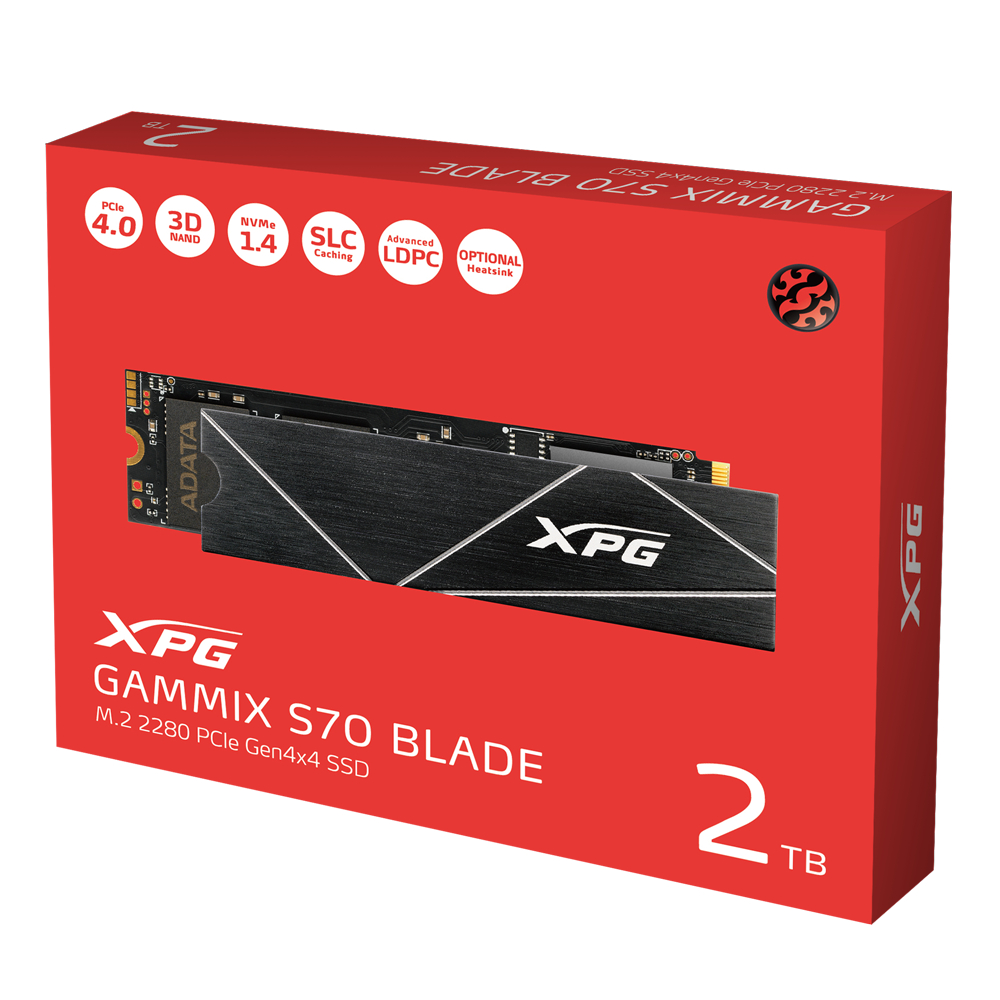 SSD ADATA XPG GAMMIX S70 BLADE 2TB PCIe Gen4x4 / SSD M.2 Gen 4 2TB