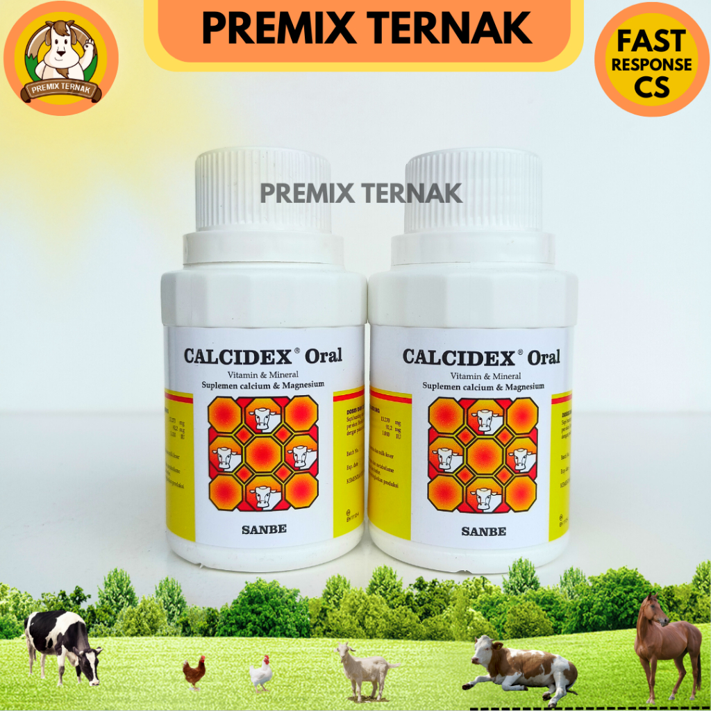 CALCIDEX ORAL 100 ml - Mengatasi Defisiensi Calcium Magnesium Hewan - Obat anti lumpuh sapi kambing domba dll