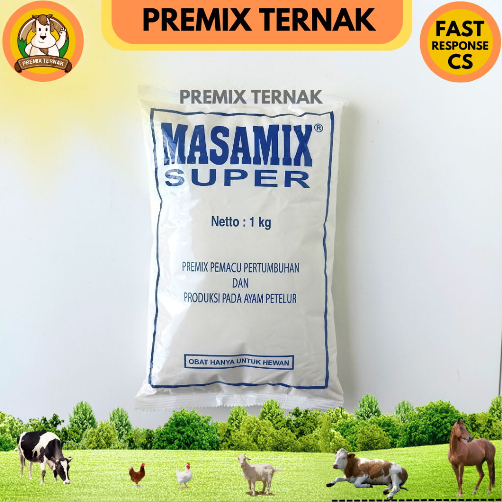 MASAMIX SUPER PETELUR 1KG - Premix pemacu pertumbuhan dan produksi telur untuk ayam petelur - Premix ayam petelur - Masamix