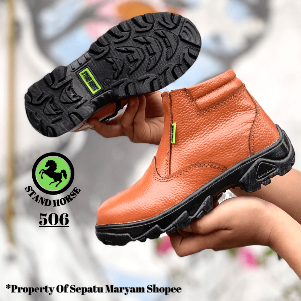 Sepatu Safety Pria Safety Boots Kulit Asli Septi Ujung Besi Sepatu Septy Sefty Cowok Safety Kitchen