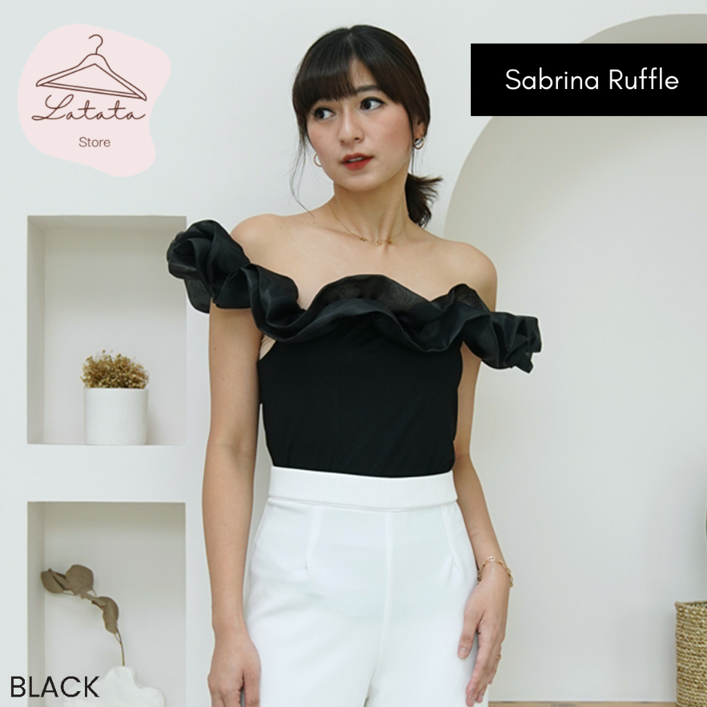 Sabrina Ruffle Top Organza Hyesin Atasan Wanita