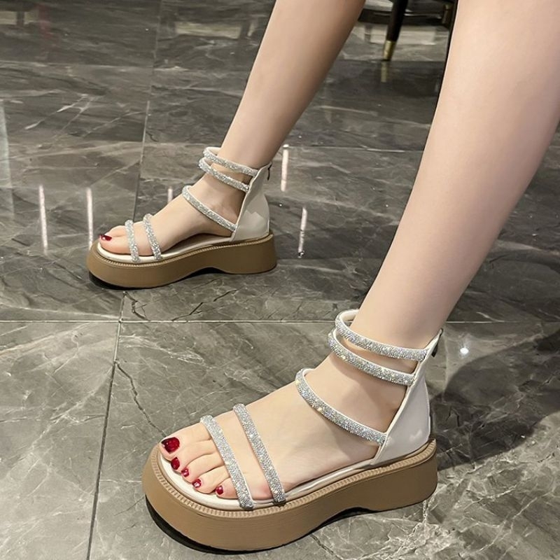 NF7432 - Sandal Wedges Roma Style Fashion Wanita Import