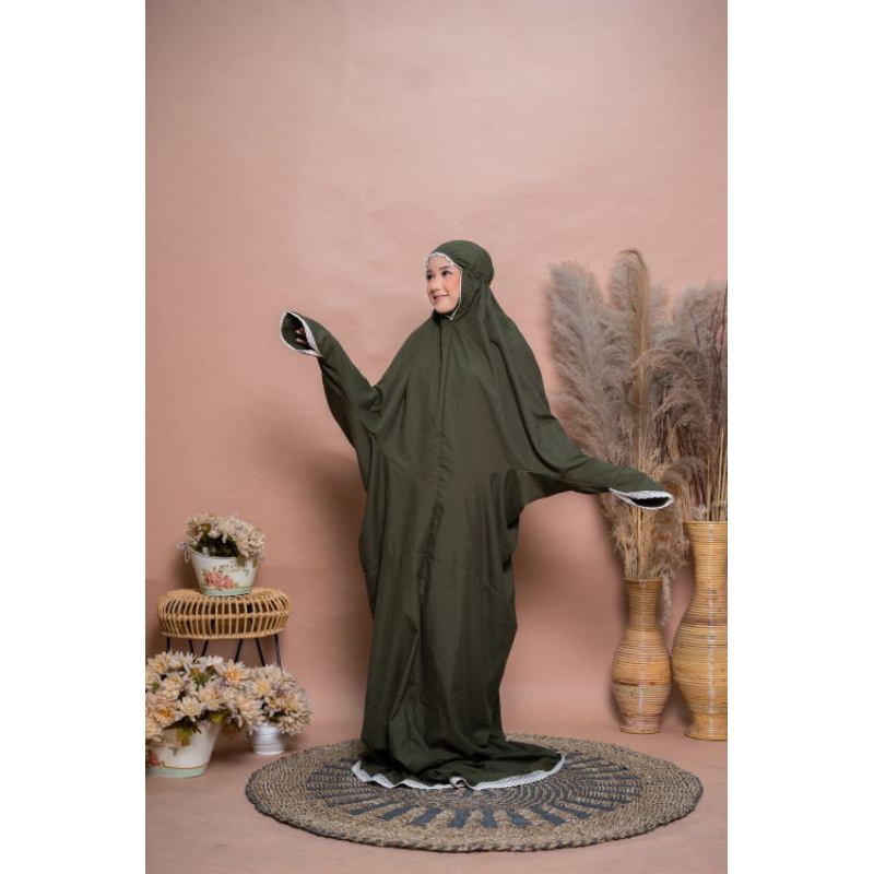 mukena langsung renda + tas