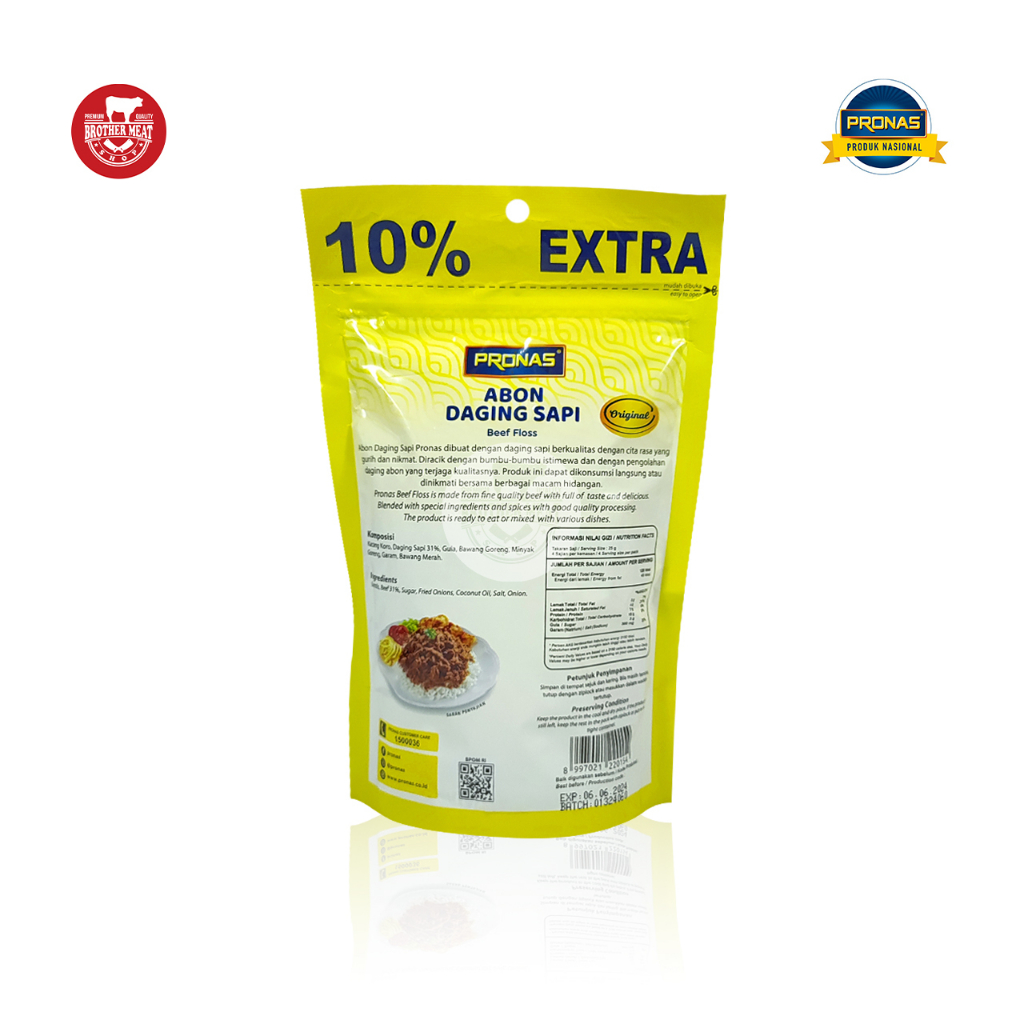 PRONAS Abon Daging Sapi Original 100gr, Olahan Daging Sapi Halal