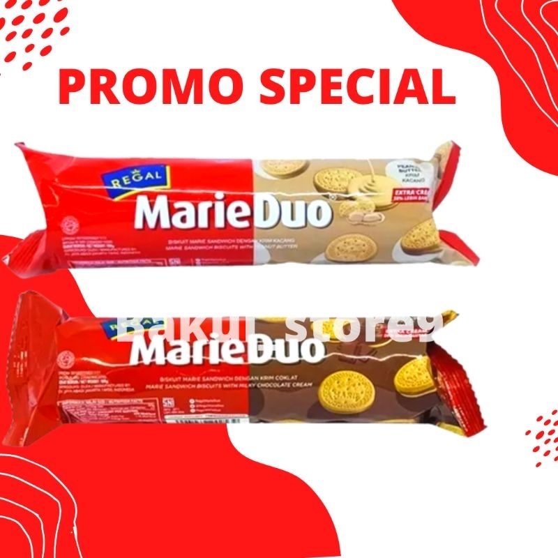 PROMO !! REGAL MARIE DUO BISKUIT KRIM COKLAT / KACANG 100 GRAM TERMURAH