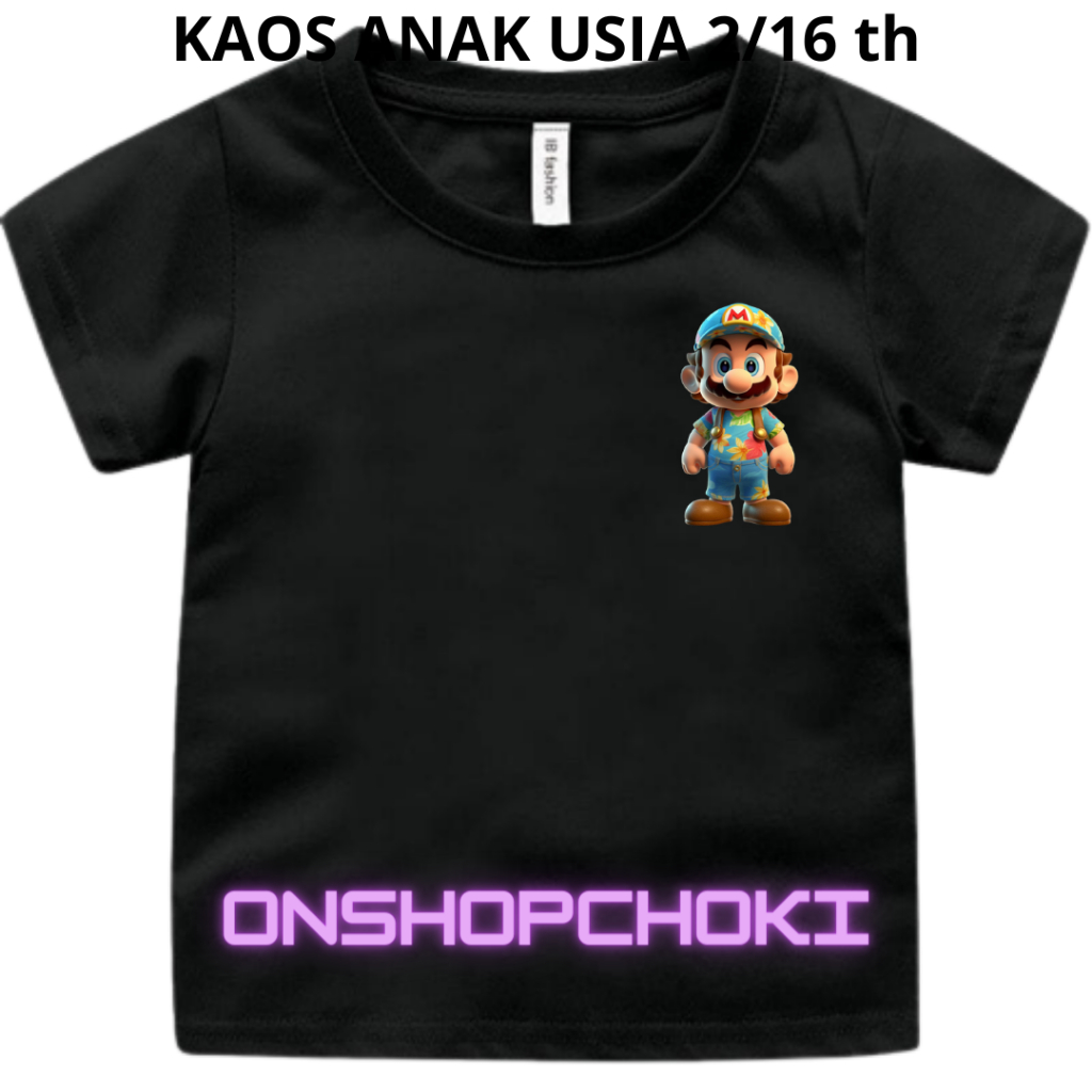 Kaos anak Laki Laki Unisex Gambar MAR usia 2-16 th Kaos Oblong anak pakaian anak-anak