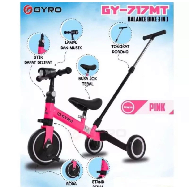 Balance Bike 3in1 sepeda anak ET709 ET 709 T20-9 T20-9M gyro 717mt