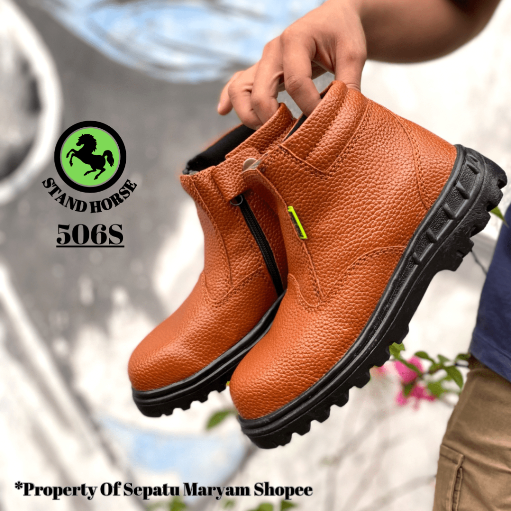 Sepatu Safety Zipper Pria Ujung Besi Sepatu Septi Resleting Murah Safety Boots Septy Sefty Bisa COD