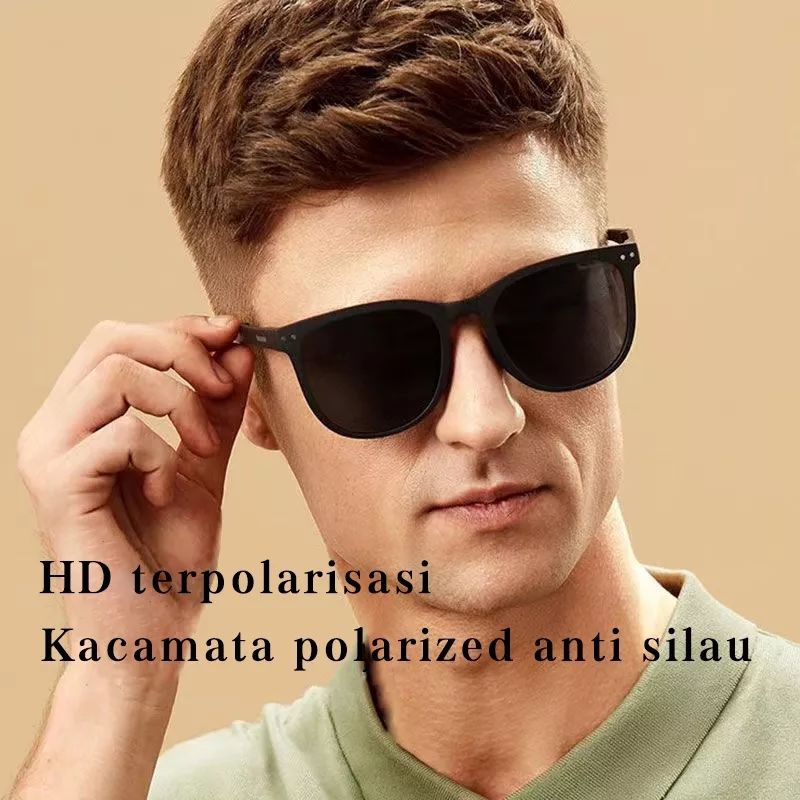 Kacamata Lipat Hitam Pria Wanita Sunglasses Retro UV Protection Bisa di Lipat