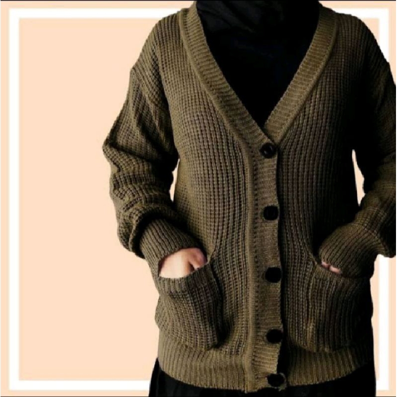 merisa / cardigan saku / cardigan rajut / outer / atasan rajut / sweater