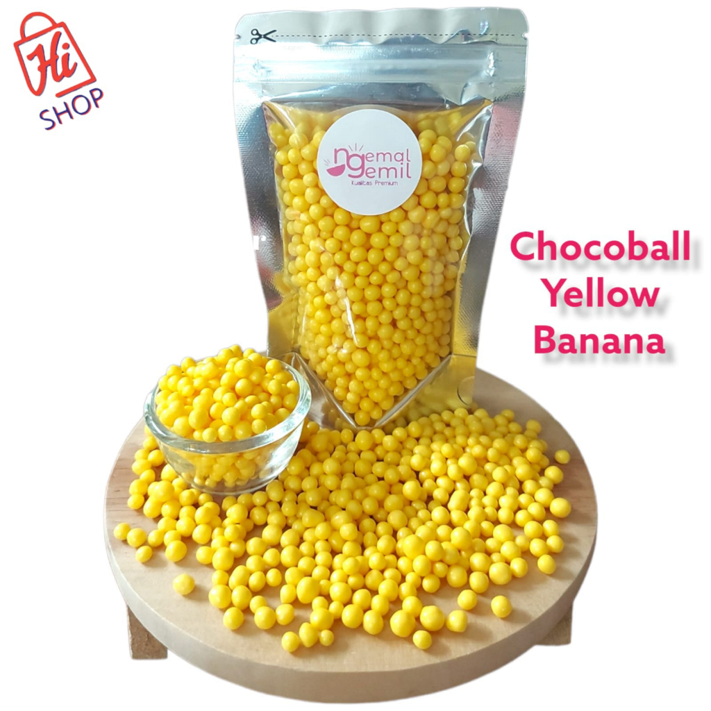

Pouch Chocoball Yellow Banana Sprinkle Bola Kuning Pisang Topping Donut Kue Bolu Kualitas Premium