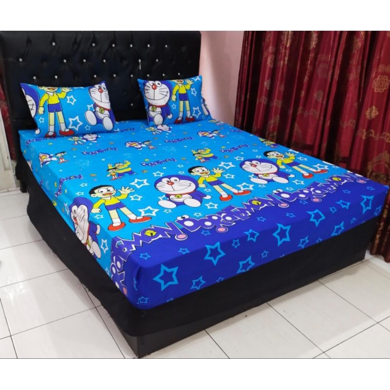 Sprei 180X200 160X200 Seprai Aesthetic Homemade Karakter Anak Motif Doraemon Pink Minimouse Spiderman Hello Kitty Binatang Kartun Murah