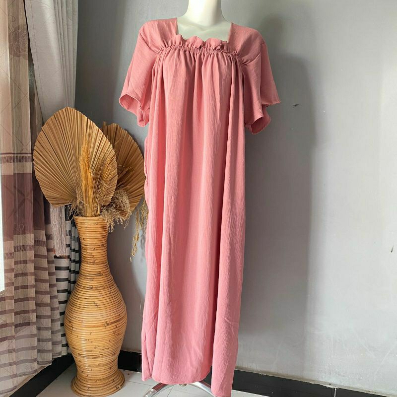 DRESS MOZA CRINGKLE AIRFLOW/dress kekinian/home dress/daster teebaru