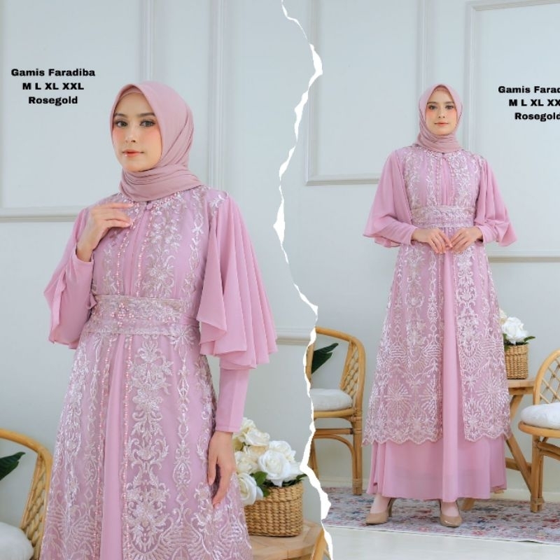 Gamis Faradiba Payet Rampel Original Butik