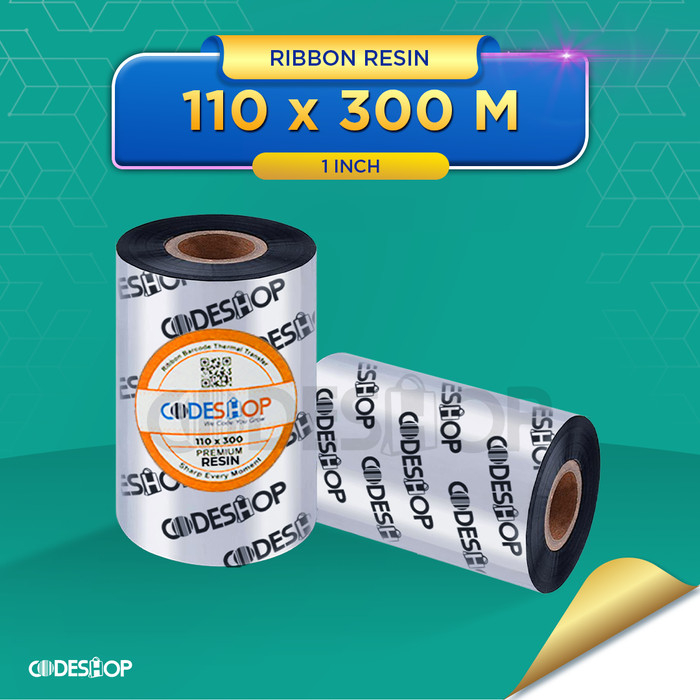 Codeshop Ribbon Full Resin 110 x 300 M Single Core 1 Inch