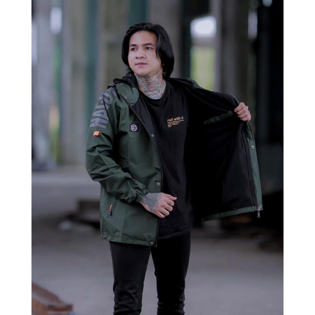 Jaket Kasual Pria dan Wanita Parasut Mantel Sablon Hoodie Original Nagoya Supply