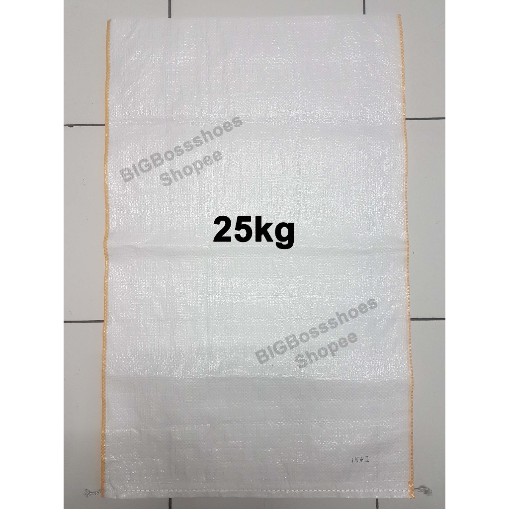 10 Lembar Karung Beras Plastik Anyaman Putih Susu Transparan Goni 25KG Polyester Packing Berangkal B