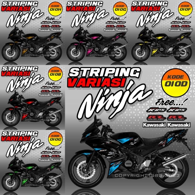 Decal ninja rr new 150 / Stiker variasi ninja rr new / Striping aksesoris body motor Kawasaki ninja
