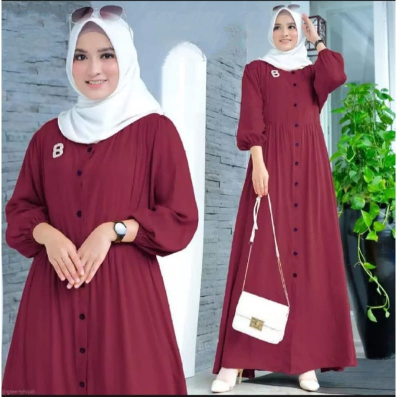 BAJU GAMIS POLOS KANCING DEPAN BAJU GAMIS MOTIF TERBARU KEKINIAN