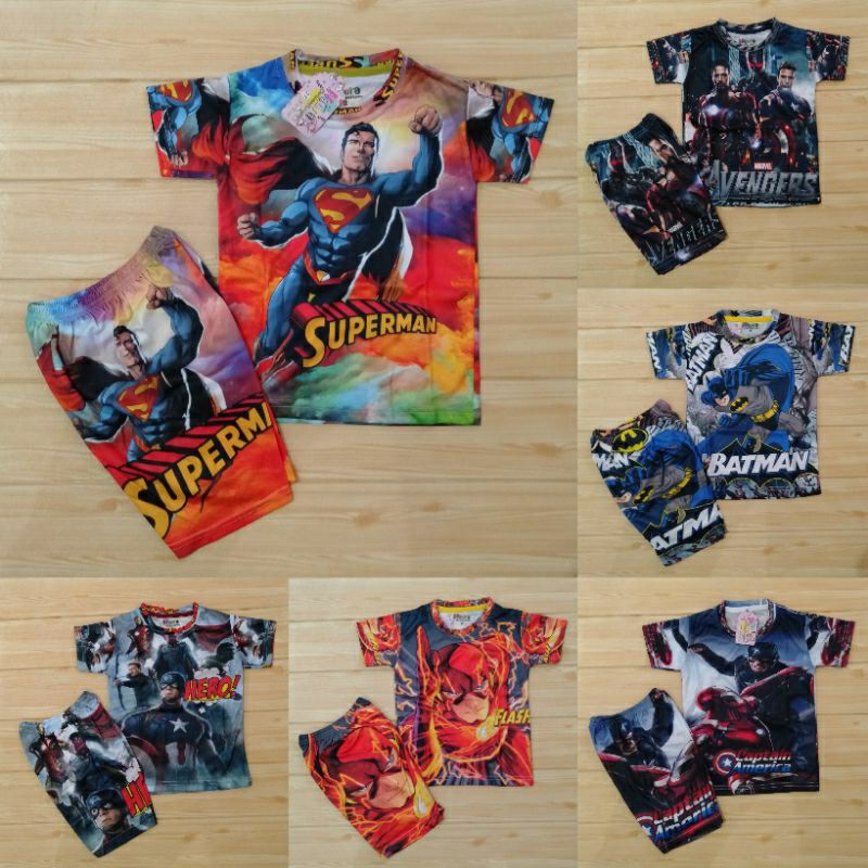 (COD) STELAN KAOS SUPER HERO ANAK USIA 2-5 TAHUN