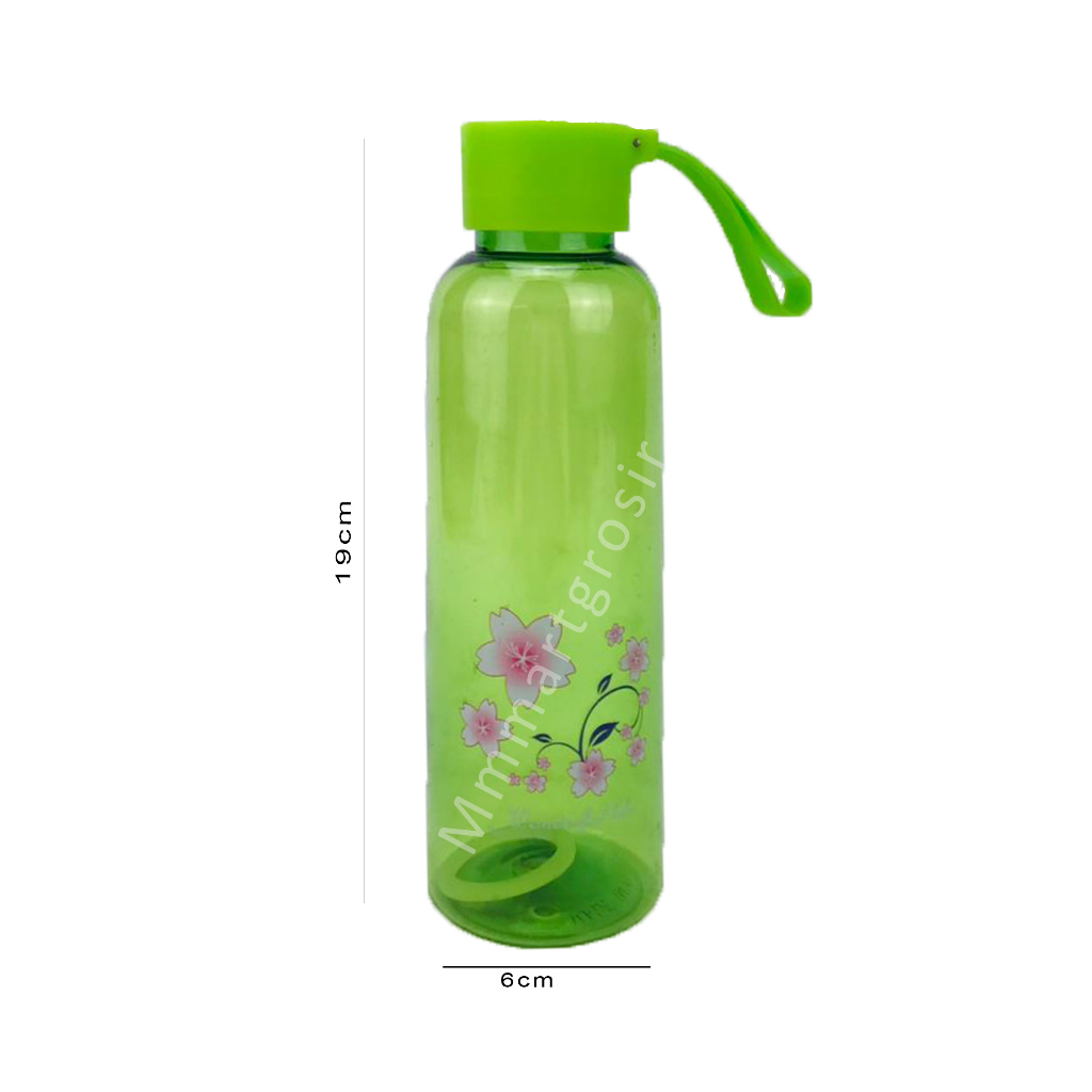 Botol Minum/ Botol minum plastik / Motif bunga / warna hijau ly-22213-3 / 500ml