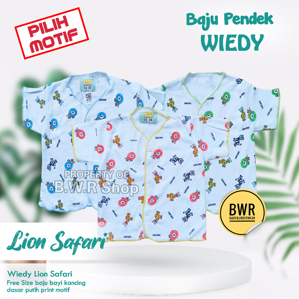 [ 3pc ] Baju Kancing Bayi WIEDY MOTIF   Pendek / Bayi 0-6 Bulan Newborn | Bwr