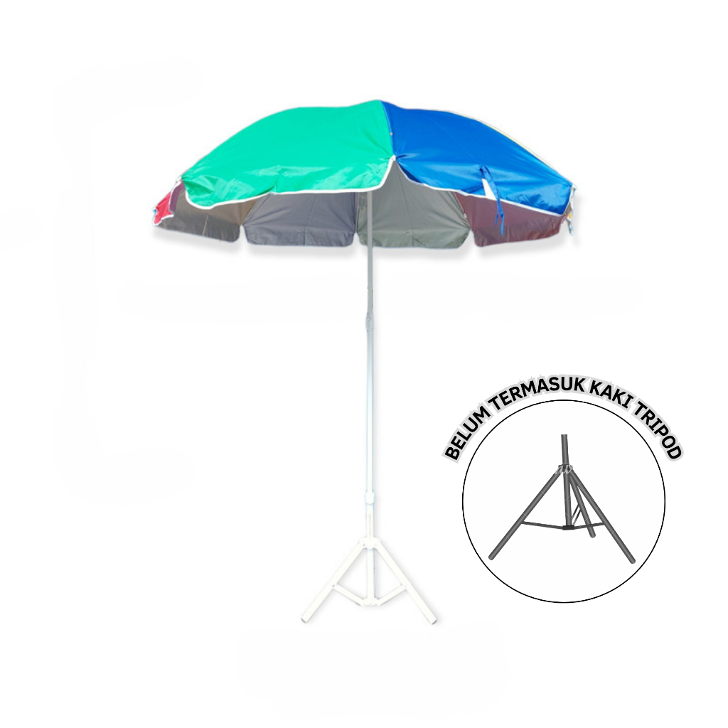 [NAGOYA] Payung Parasol Tenda Jumbo Payung Jualan Pantai Pelangi dan Polos Ukuran 48 inch