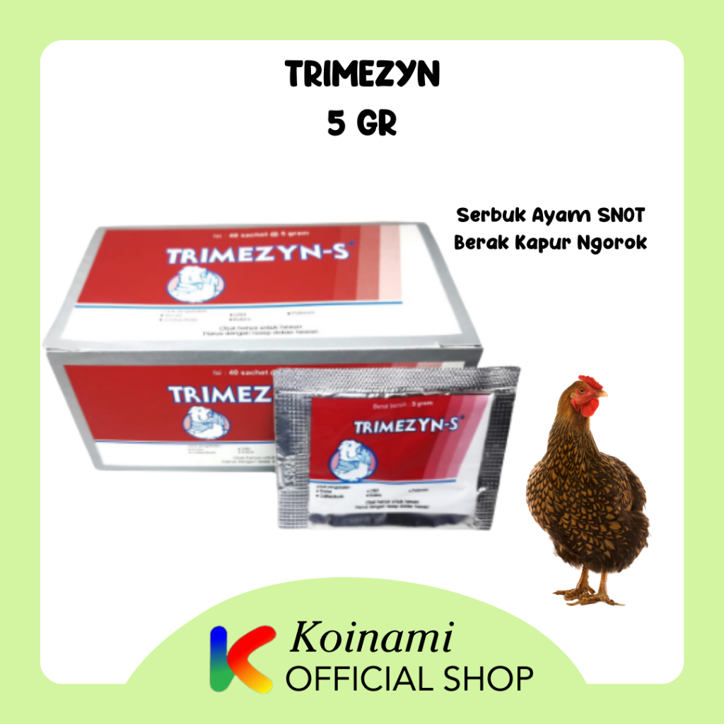 TRIMEZYN S 5 gram / SERBUK AYAM SNOT BERAK KAPUR NGOROK / MEDION