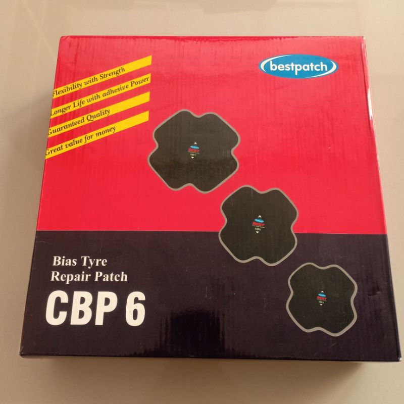 CBP 6 - Bestpatch Tambal Ban Luar Tyre Patch - Bestpatch - Ukuran 240x240mm 1 Box