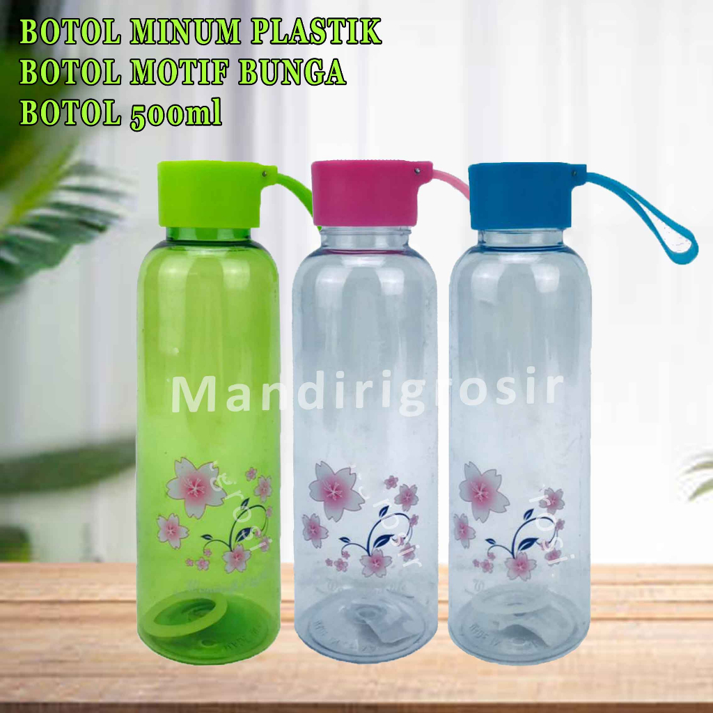 Botol Plastik* Botol Minum* Motif Bunga* 500ml* LY- 2213-3