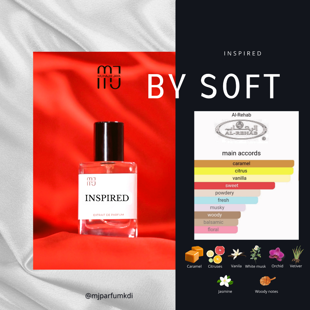 MJ inspired by Soft by Al-Rehab Extrait de parfum  Parfum wanita parfum tahan lama parfume inspired 