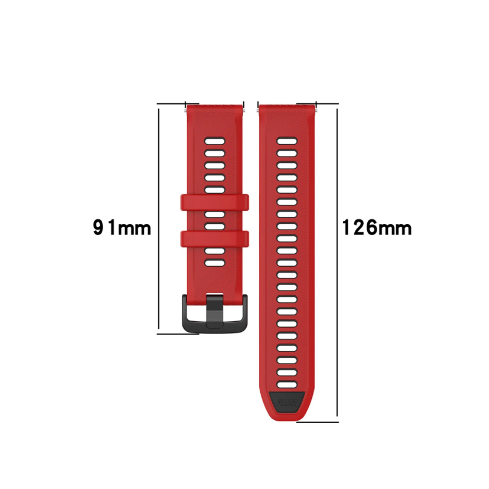 TTC 22mm Tali Jam F0ssil Gen 5E 44m - Strap Silikon Sporty Two Tone Quick Release