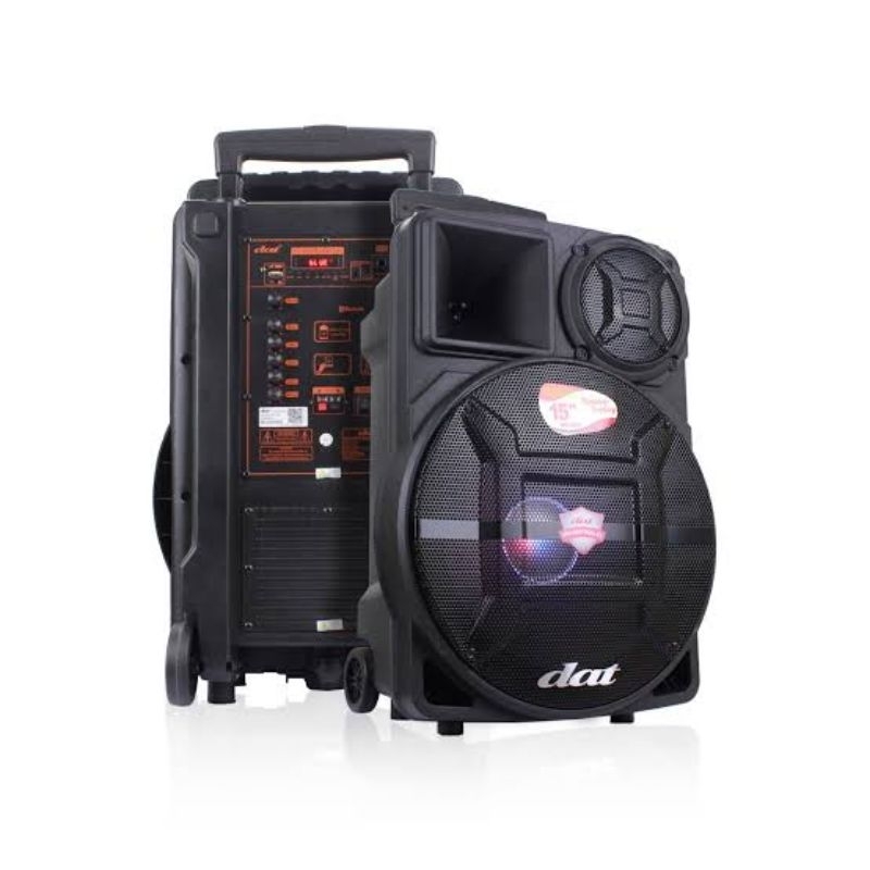 TROLLEY SPEAKER TROLI PORTABLE WIRELESS DAT DT 153 DT153 BLUETOOTH 15 INCH IN " 15" COCOK UNTUK ACAR