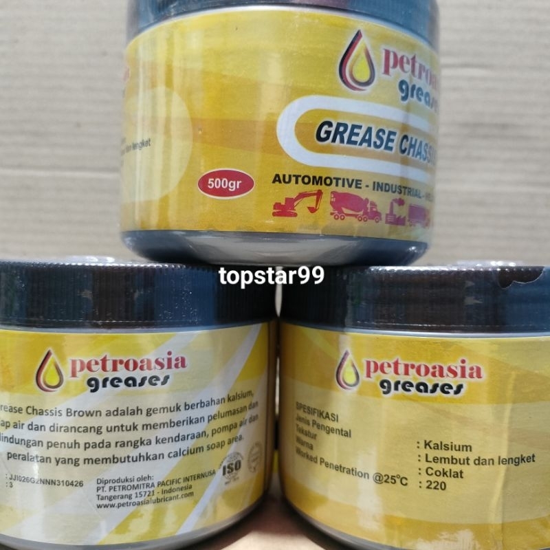 Grease Chassis Brown Gemuk Stempet Petroasia Warna Coklat 500gr Pelumas Multifungsi Serbaguna