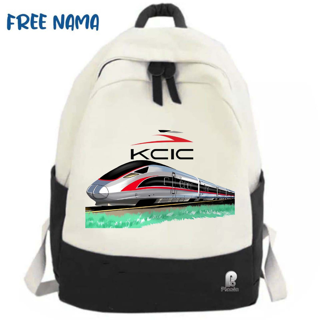 TAS RANSEL BACKPACK ANAK SEKOLAH MOTIF KERETA CEPAT KCIC UNISEX (FREE NAMA)