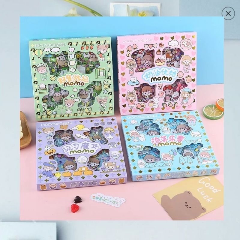 

Sticker Waterproof Sticker Momo Aesthetic Dapat Box Isi 100 Lembar || Stiker Momo Cute Aesthetic Waterproof