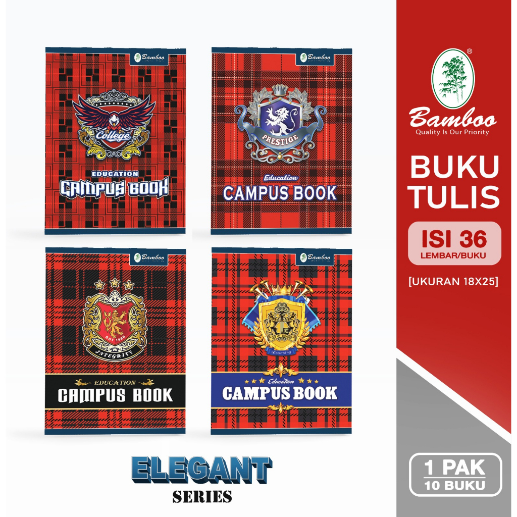 

Bamboo Buku Tulis BOXY 36 Elegant Series [1 pak/10 buku]