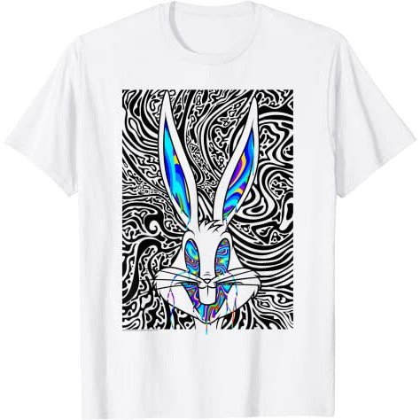 Baju Kaos Dewasa Looney Tunes Bug Bunny Wild Bugs T-Shirt Pakaian Fashion Katun Pria Wanita Distro L