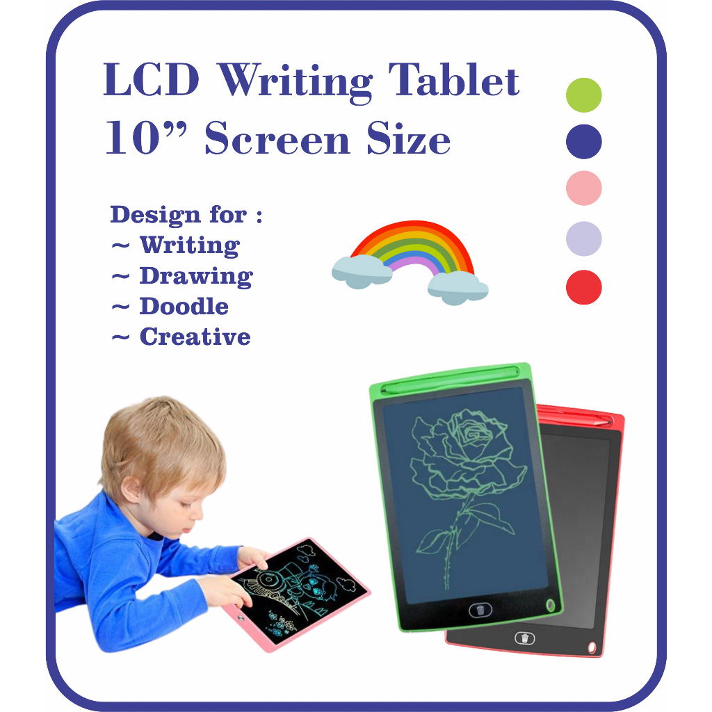 LCD Writing Tablet 10" / Papan Tulis LCD Tab Edukasi Anak 10 Inch