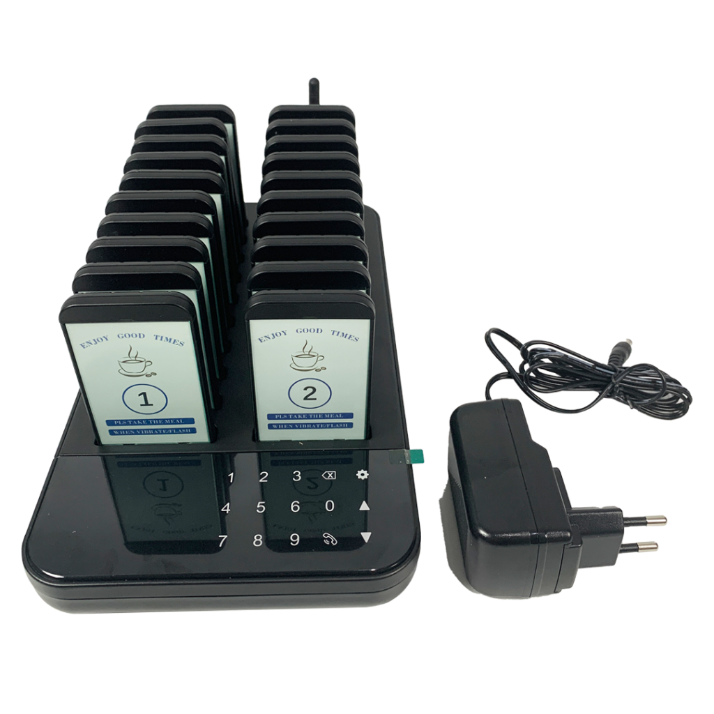 Wireless Calling System Restaurant Pager Bel Wireless Pemanggil Antrian Restoran Cafe Rumah 20 Slot