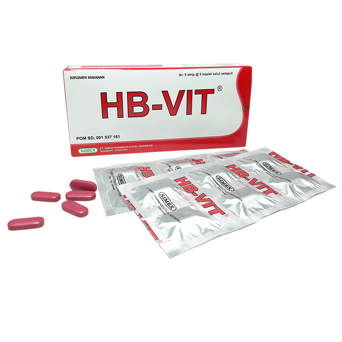 Hb-Vit Box 30's Kaplet Simex - Vitamin Zat Besi / Vitamin Anemia / Vitamin Ibu Hami;
